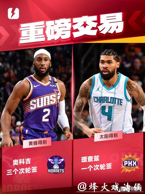 太阳与黄蜂达成交易：奥科吉+3次轮换7尺中锋